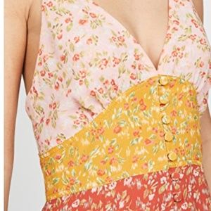 Divine Heritage Sleeveless Colorblock Maxi Dress